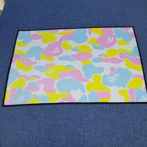 BAPE Cotton Candy Camo Rug Multi Color Pastel 30"x20" BAPE Rug Home Decor